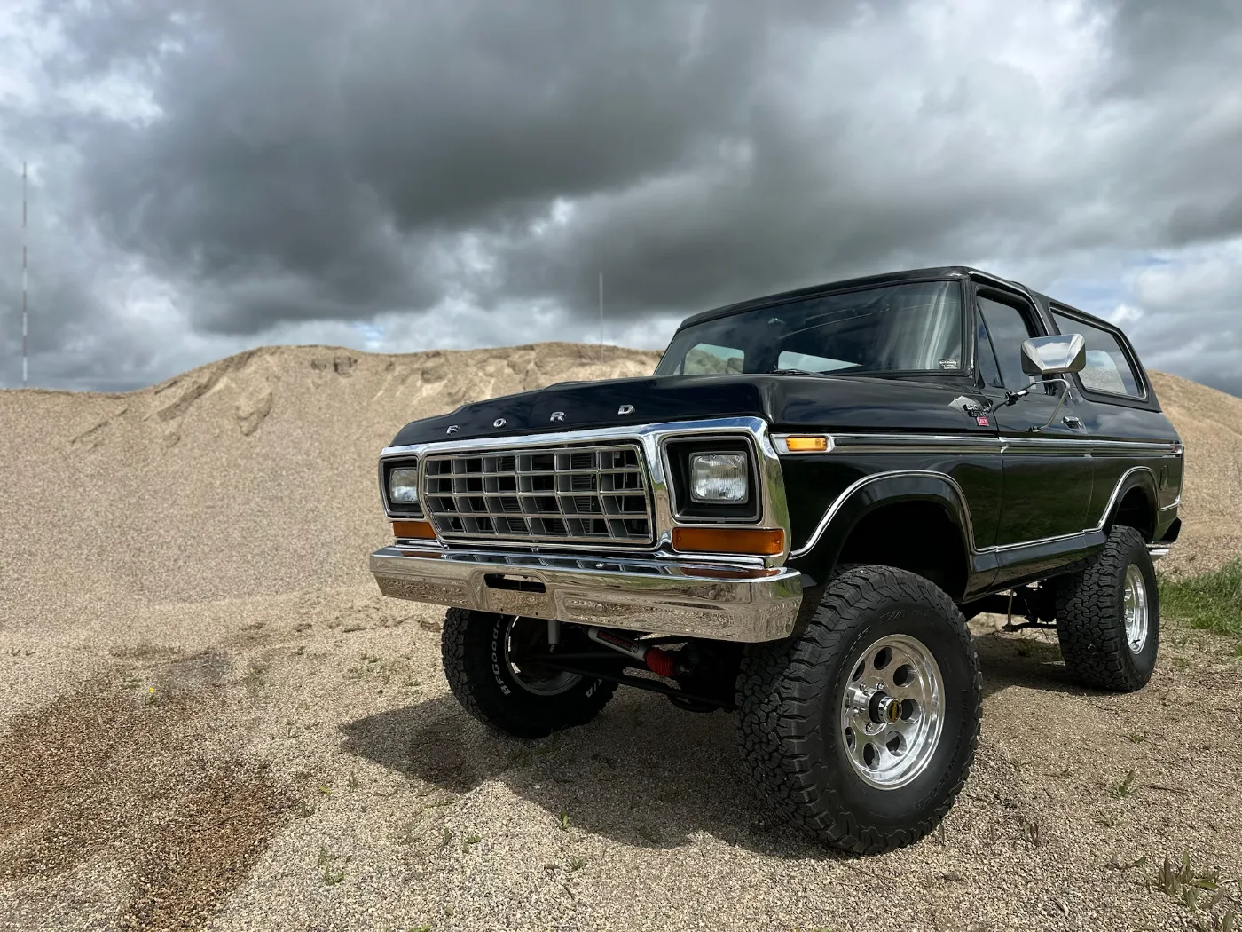 Lifted black Ford Bronco built by North Country Customs