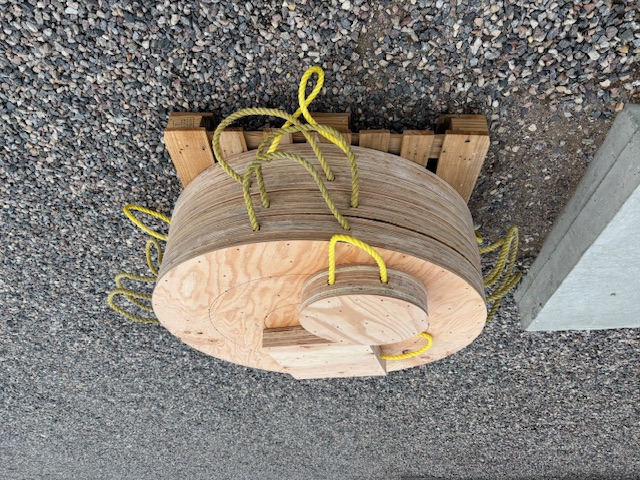 Bundle of circular wooden outrigger pads
